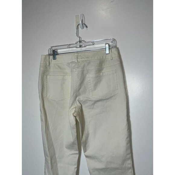 J. McLaughlin Ivory Straight-Leg Classic Five-Pocket Women's Pants Size 10 - Picture 7 of 11
